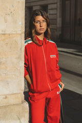 Retro Knit Zip Thru Jacket Tango Red