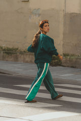 Velour Splice Trackpant Storm Green