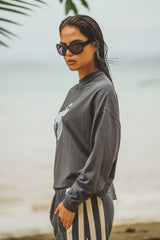 Daytona Long Sleeve Top Washed Black