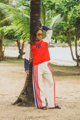 Stripe Sports Sheen Pant Snow