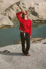 Aimes Shell Cardigan Deep Coral