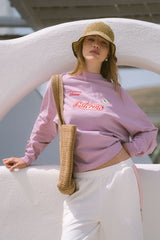 Palermo Oversized Long Sleeve Tee Pink Lavender