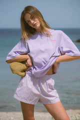 AJJA Stripe Short Lavender