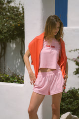 Cin Cin Terry Top Candy Pink