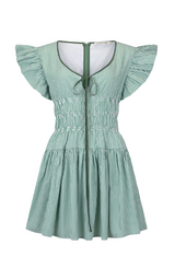 Delfina Mini Dress Verde Stripe