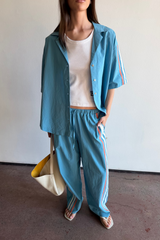 AJ Retro Stripe Pant Blue