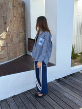 AJJA Shirt Navy Blue Stripe