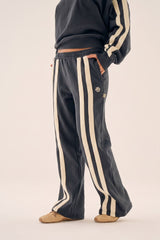 AJ Logo Stripe Trackpant Washed Black