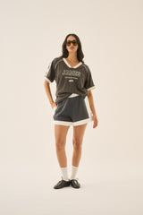 Retro Track Short Washed Black