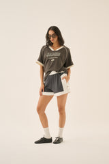 Retro Track Short Washed Black