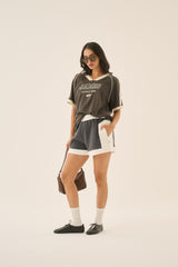 James College Waffle Tee Washed Black