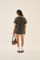 James College Waffle Tee Washed Black