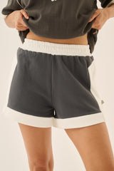 Retro Track Short Washed Black