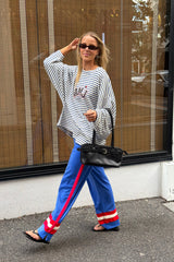 AMJ Waffle Long Sleeve Top Dark Navy