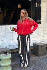 AJ Logo Stripe Trackpant Washed Black