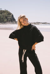 Waffle Turtleneck Noir